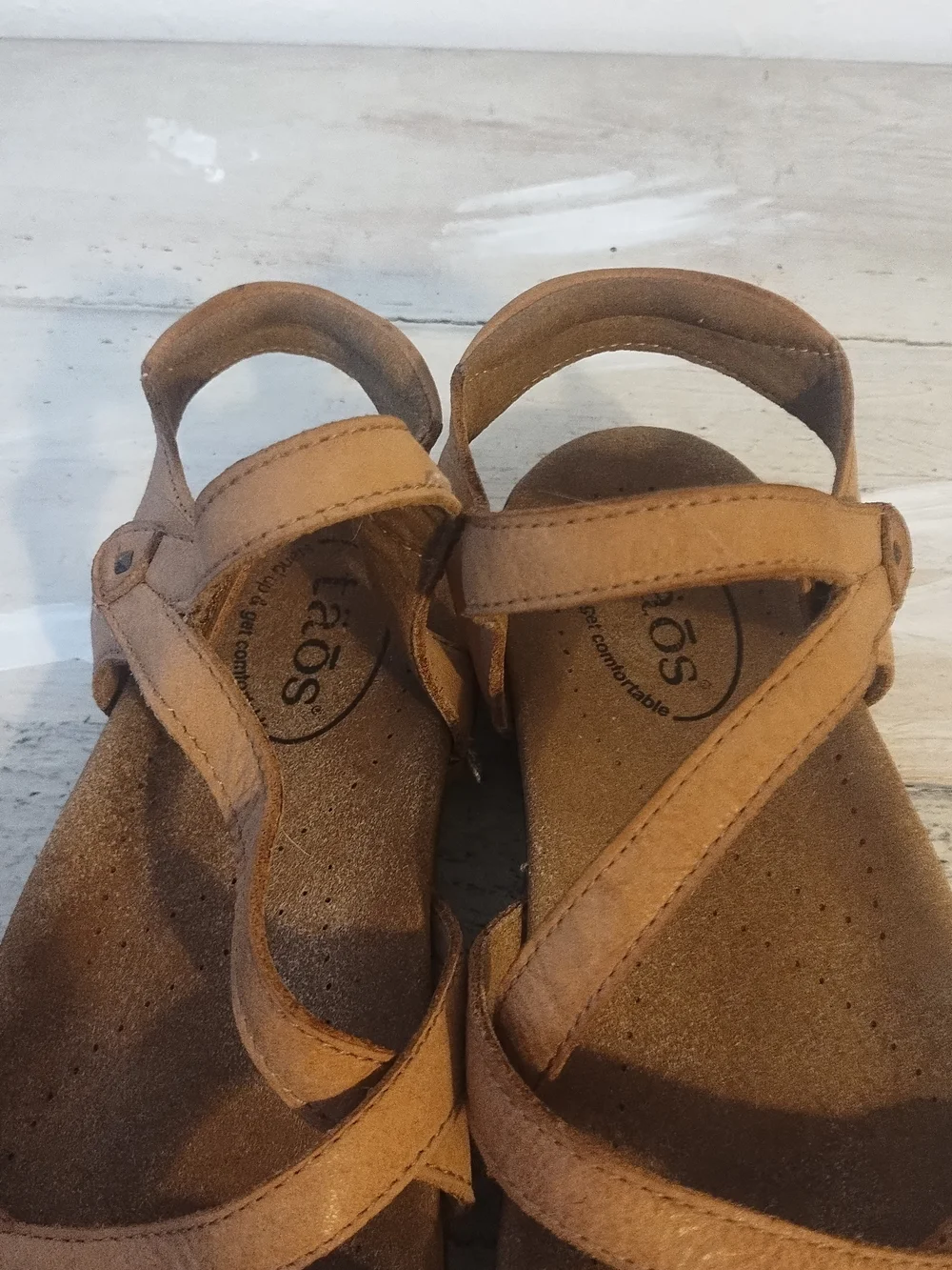 Taos stand up get comfortable Leather Sandal women's usaSz 8 /6 UK size
